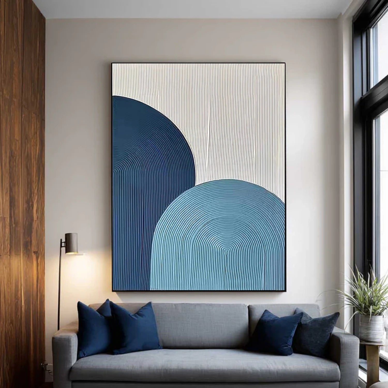 Blue and White Minimalist Wall Art #MT132