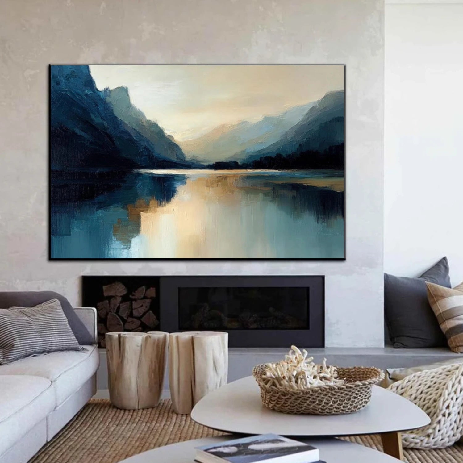 Ocean & Sky Abstract Wall Art #MO094