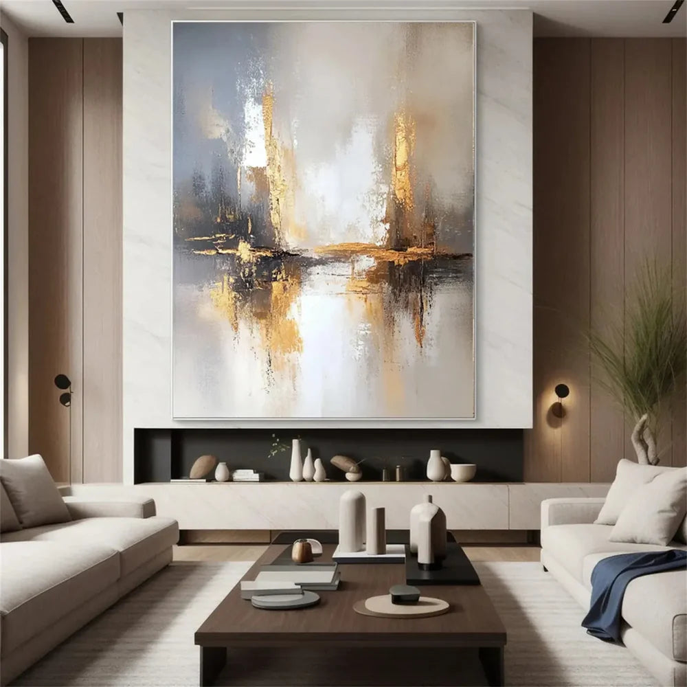 Beige and Brown Abstract Wall Art  #AT108