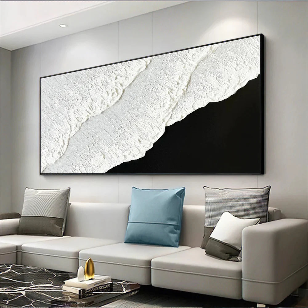 Black and White Minimalist Textured Wall Art #MT046