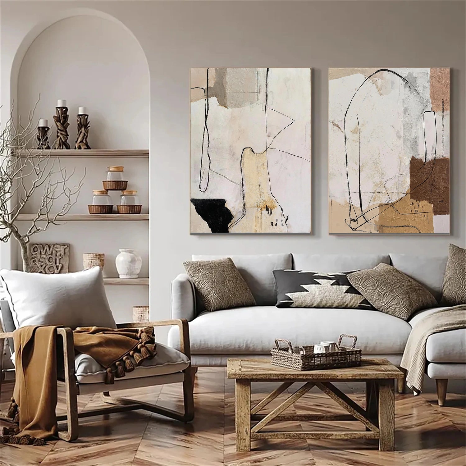 Abstract Wall Art Set of 2 #AT179