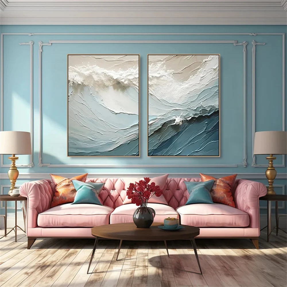 Ocean & Sky Textured Wall Art Set of 2 #MO042