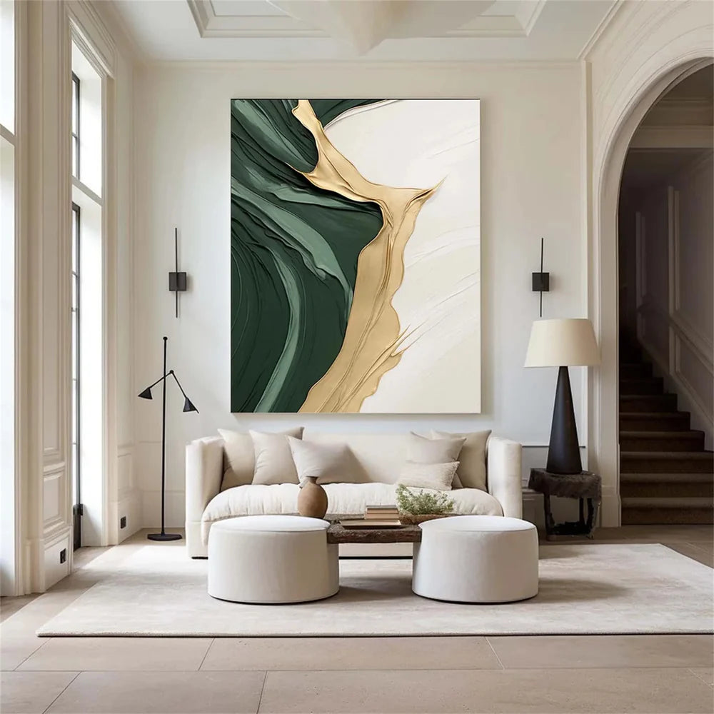Green Abstract Textured Wall Art #AT029