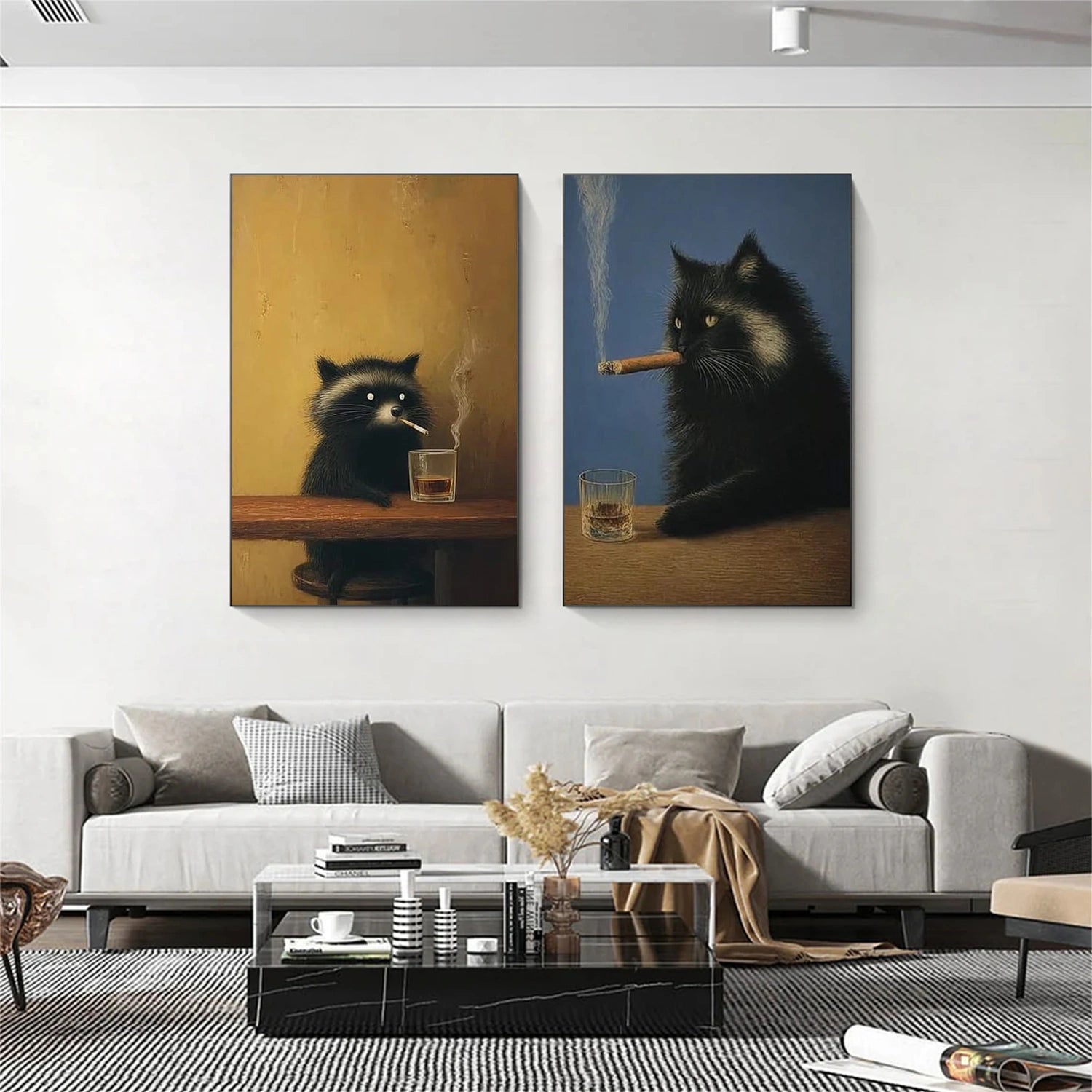 Abstract Animal Wall Art Set of 2 #DL070