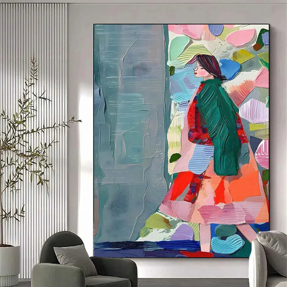 Abstract Portrait Textured Wall Art #PB005
