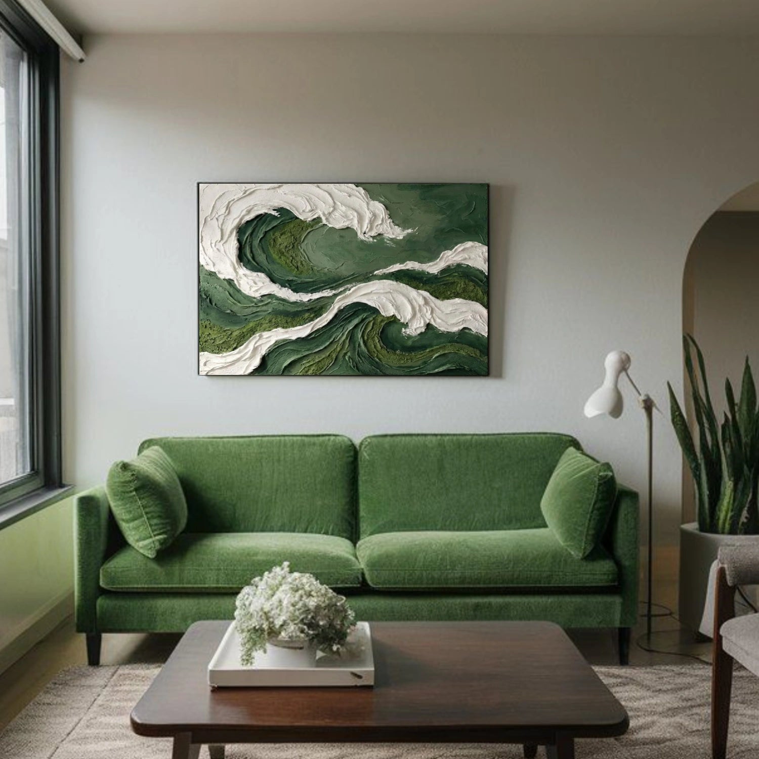 Green Abstract Textured Wall Art #AT156