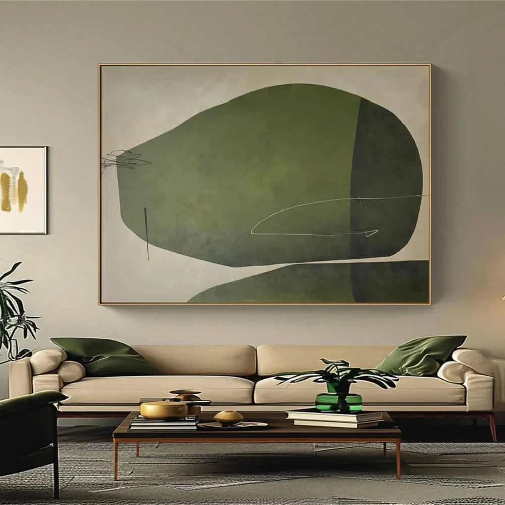 Green Abstract  Wall Art #AT030