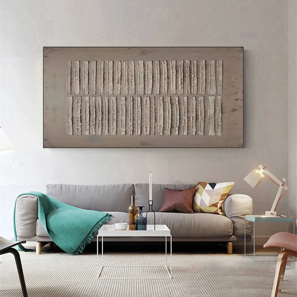 Beige and Brown Abstract Texture Wall Art #AT046