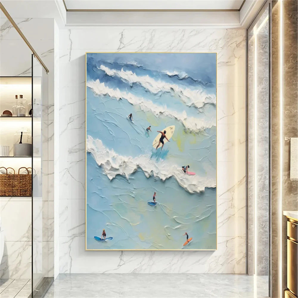 Surfing Sport Art Textured Canvas #PT024