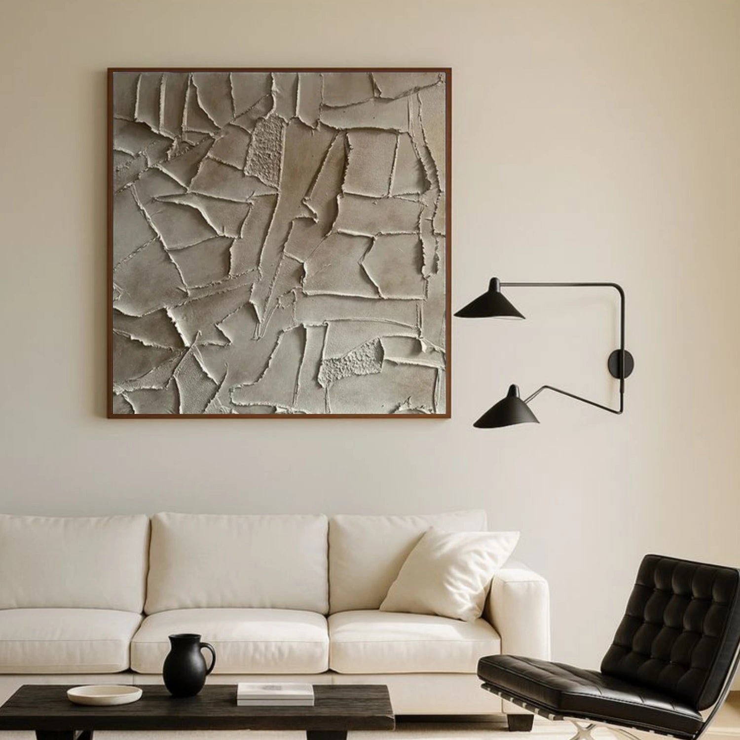 Beige and Brown Abstract Textured Wall Art #AT141