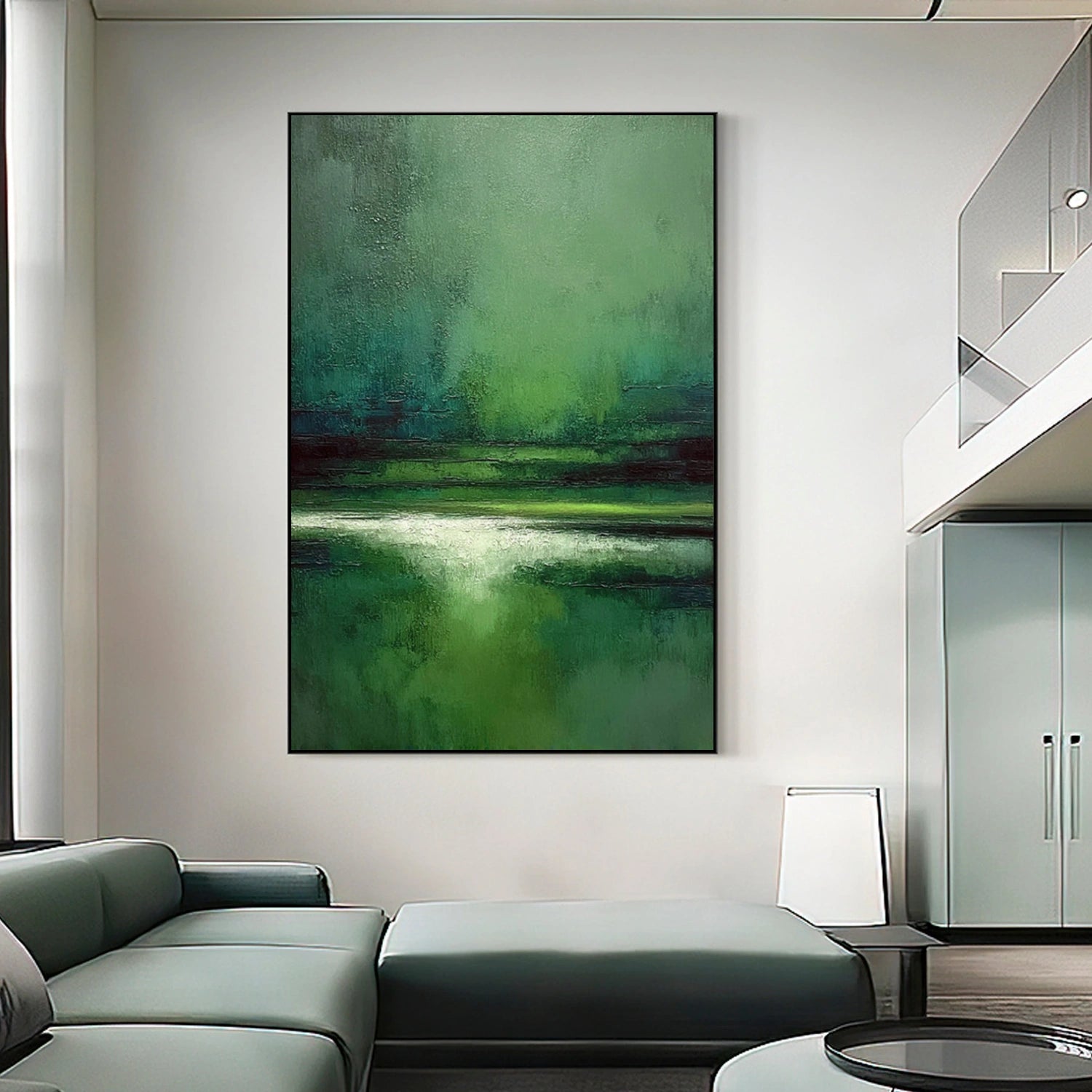 Green Abstract Wall Art #AT169