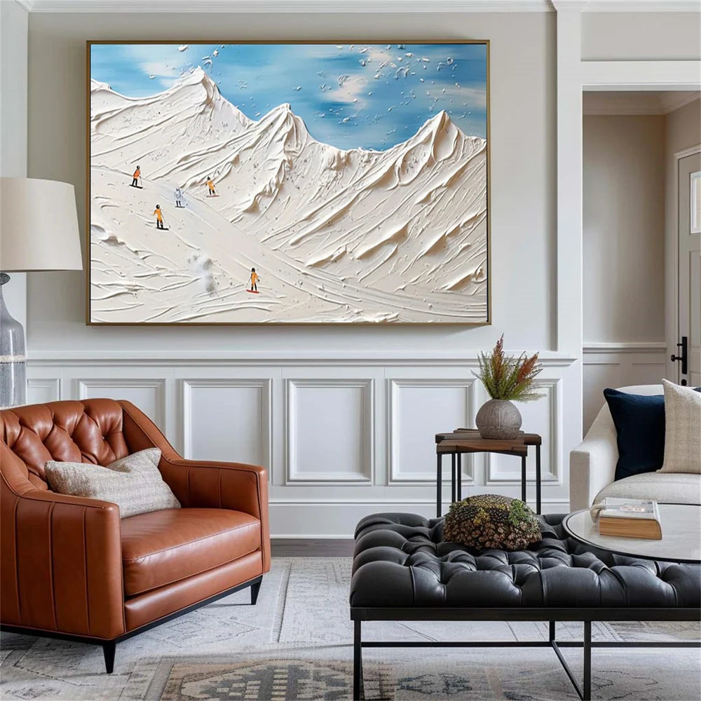 Skiing Sport Art Textured Canvas #PT019