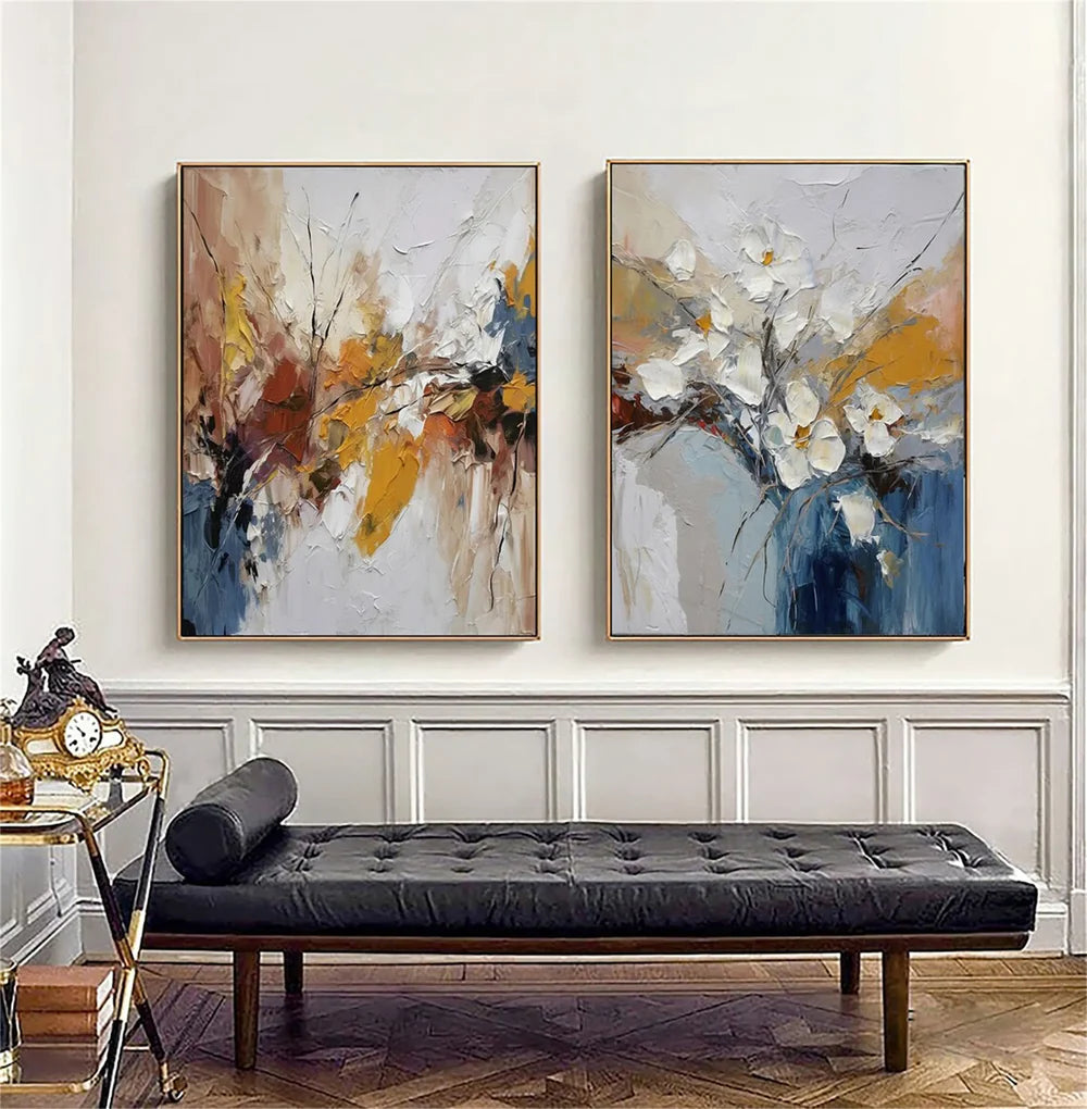 Flower & Tree Textured Abstract Wall Art #SF009