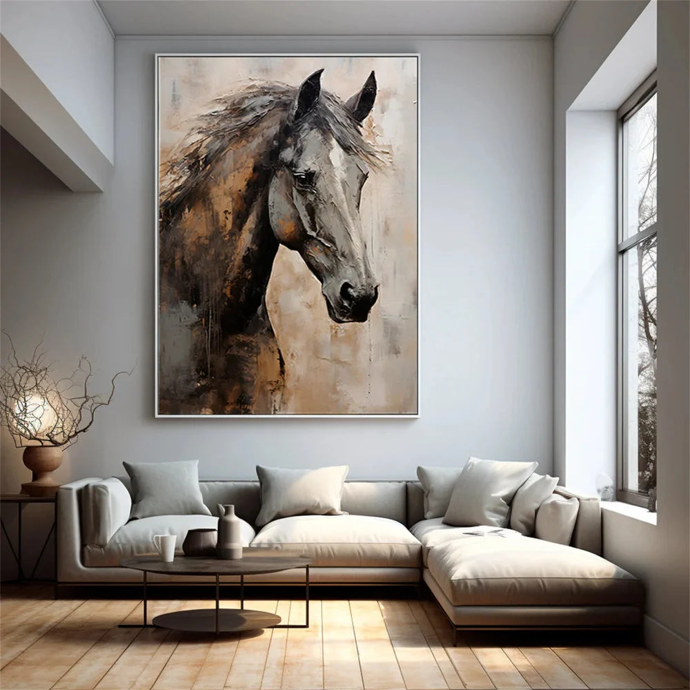 Abstract Horse Animal Textured Wall Art #DL002