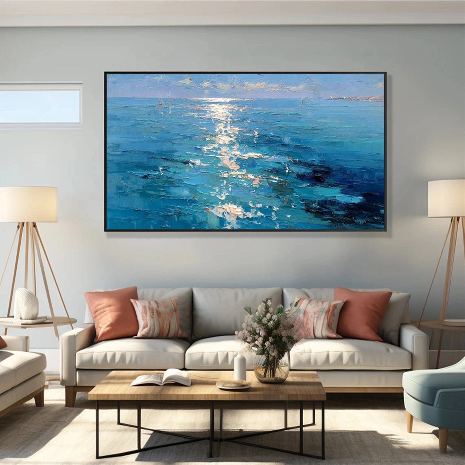 Ocean & Sky Abstract Wall Art #MO096