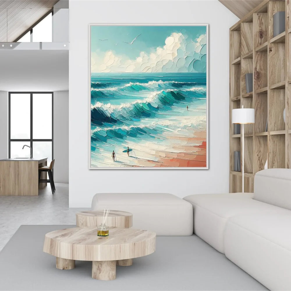 Surfing Sport Art Textured Canvas #PT033