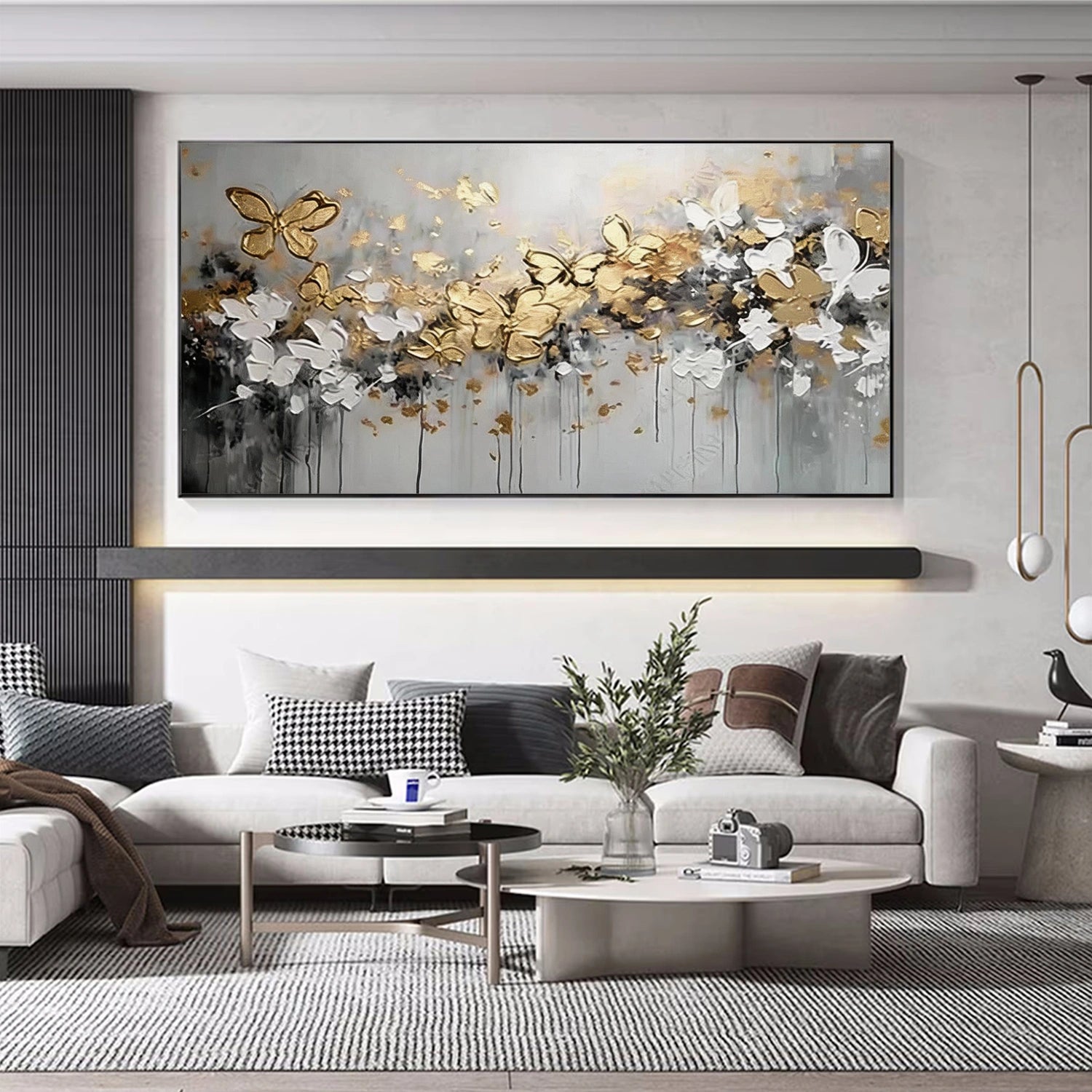 Flower & Tree Textured  Abstract Wall Art #SF066