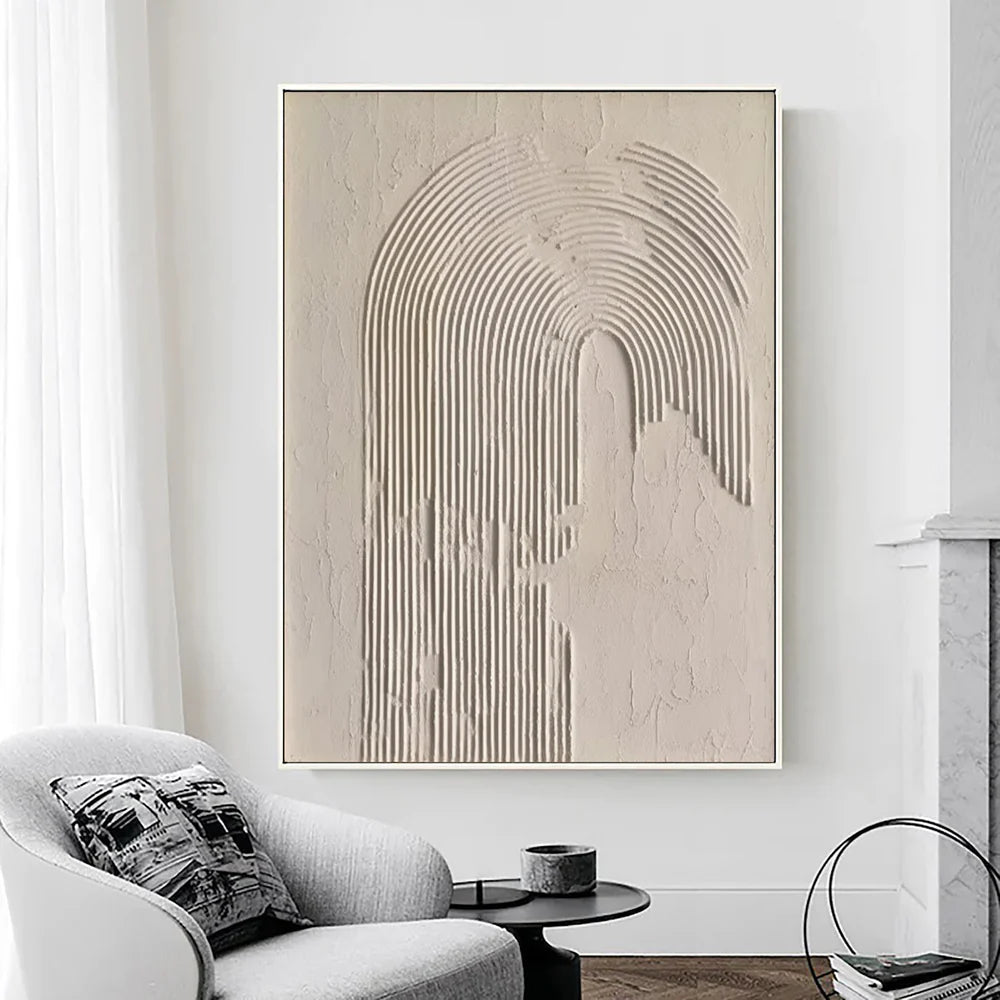 Beige and Brown Abstract Texture Wall Art #AT042