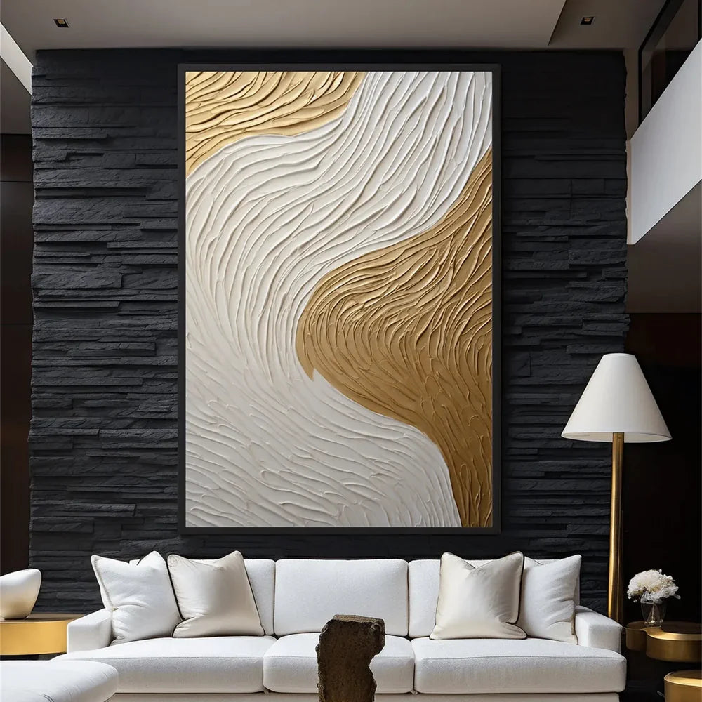 White Minimalist Textured Wall Art #MT129