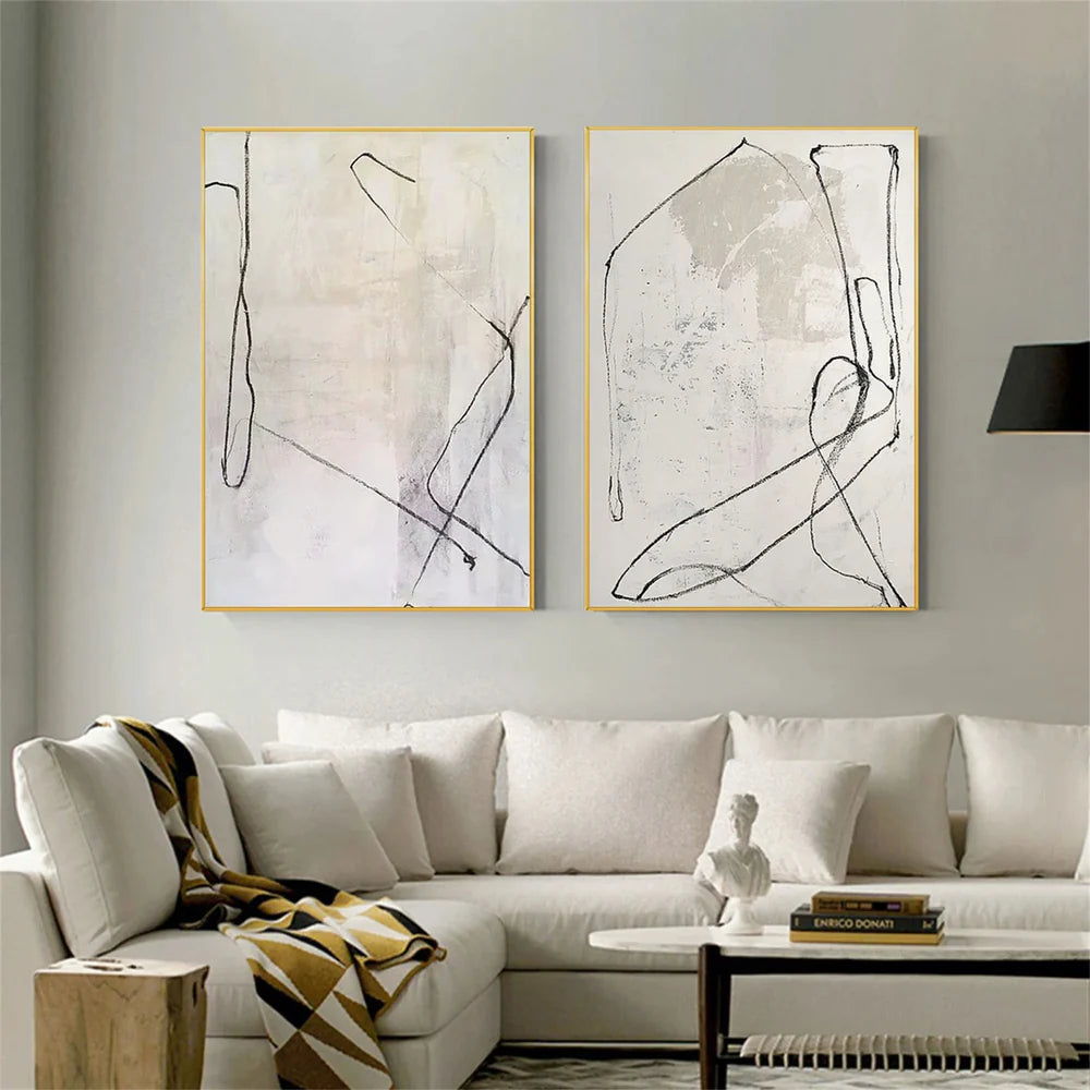 Wabi Sabi Abstract Wall Art Set of 2 #WT010