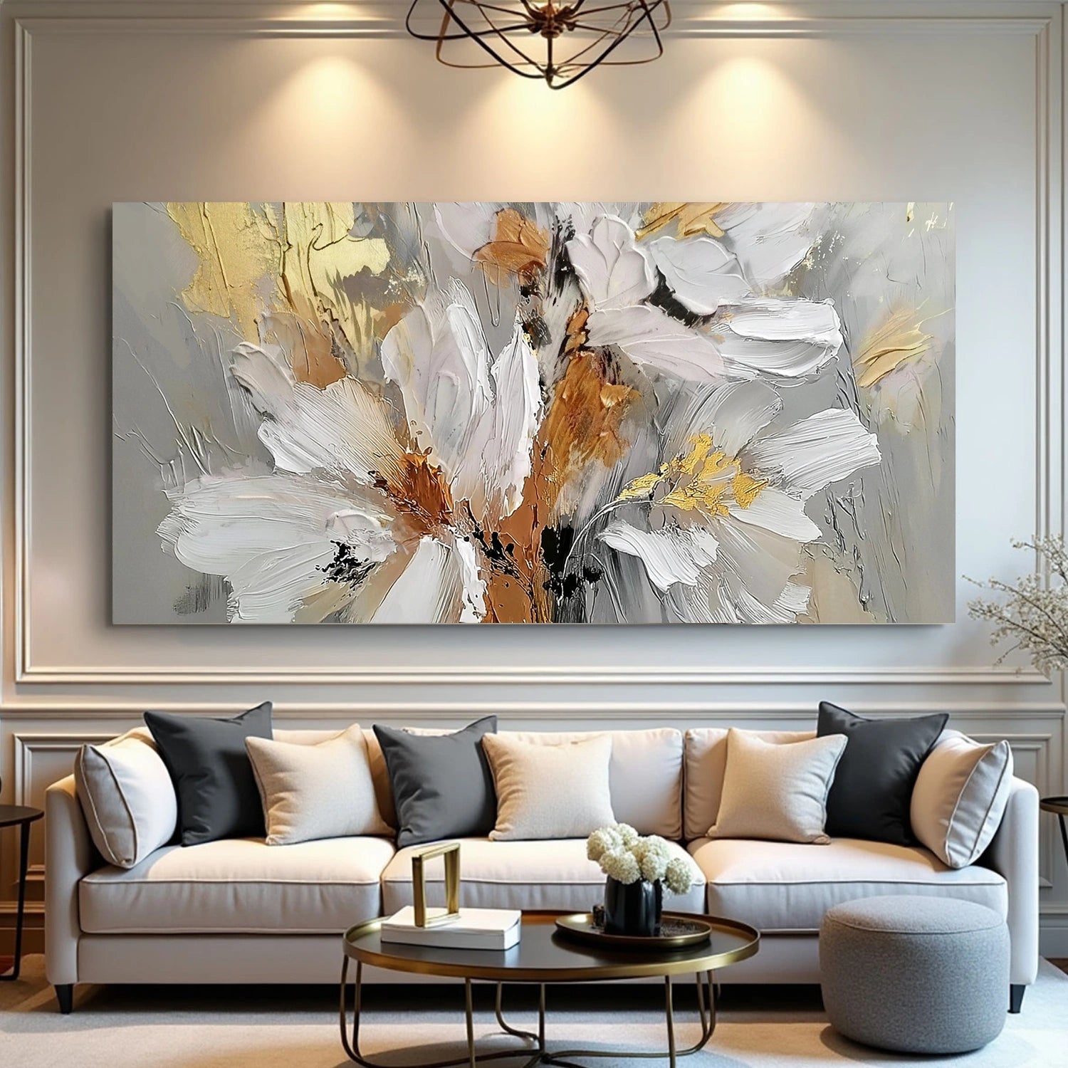 Flower & Tree Textured Abstract Wall Art #SF050