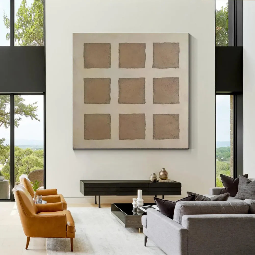 Beige & Brown Wabi Sabi Abstract Wall Art #WT040