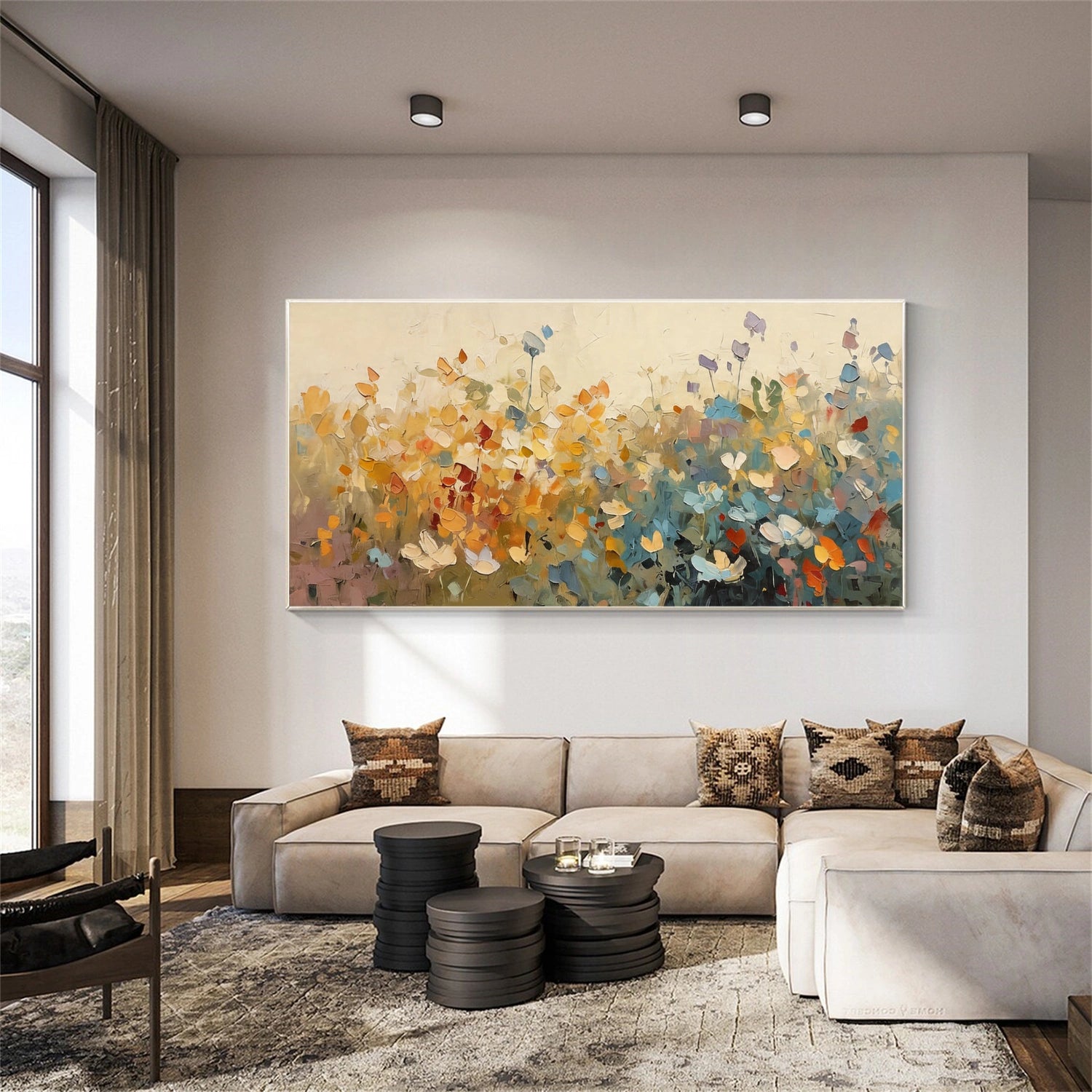 Flower & Tree Textured Abstract Wall Art #SF060