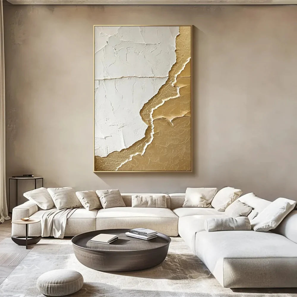 White Minimalist Textured Wall Art #MT128