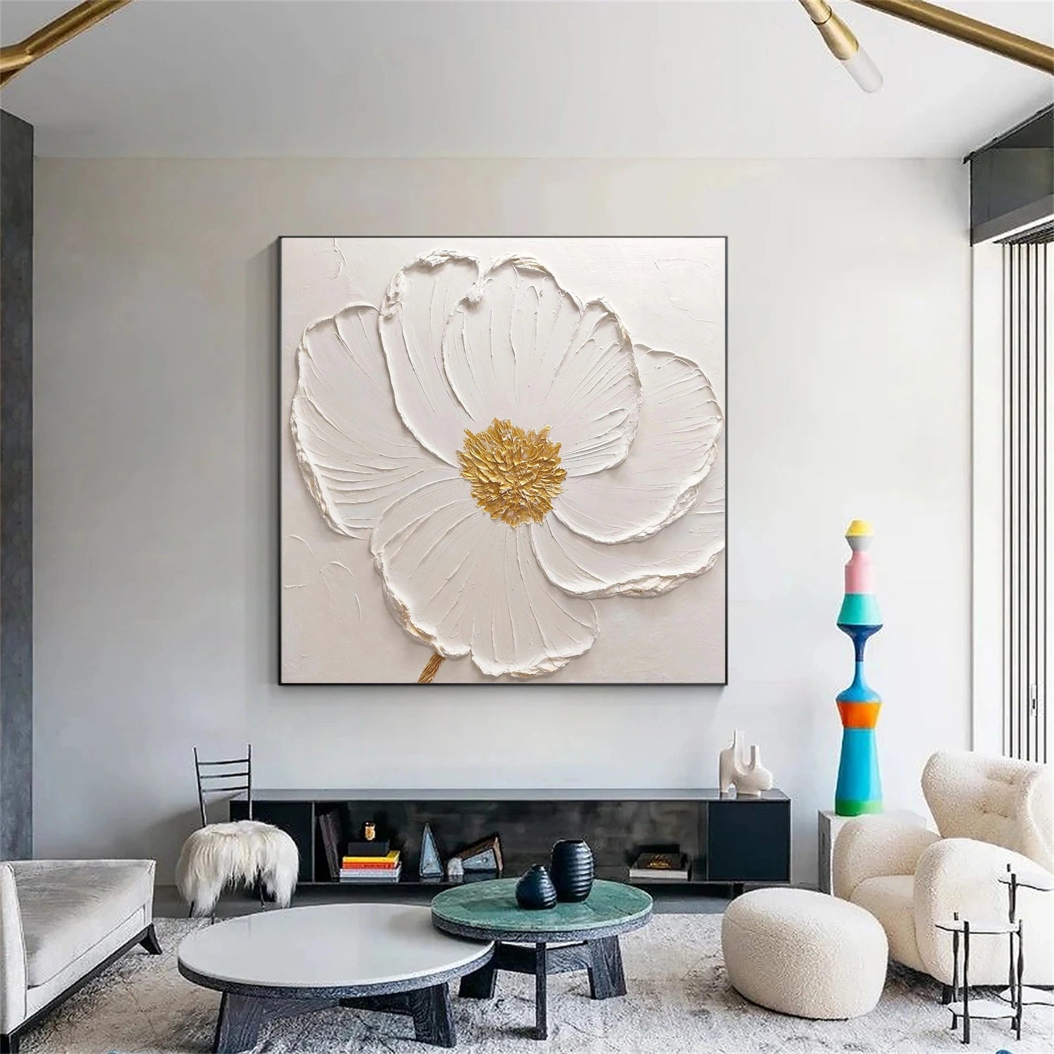 Flower & Tree Textured Abstract Wall Art #SF045