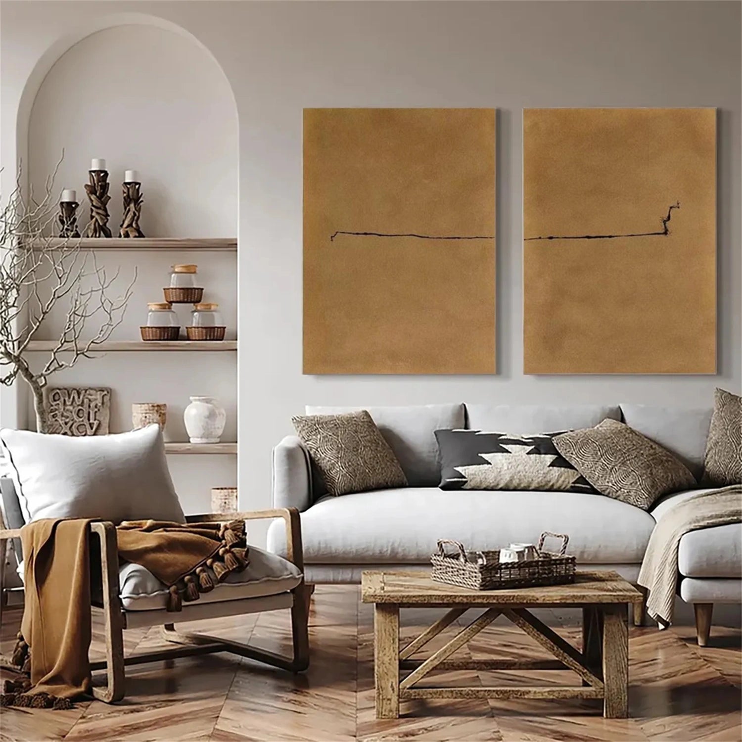 Wabi Sabi Abstract Wall Art Set of 2 #WT075