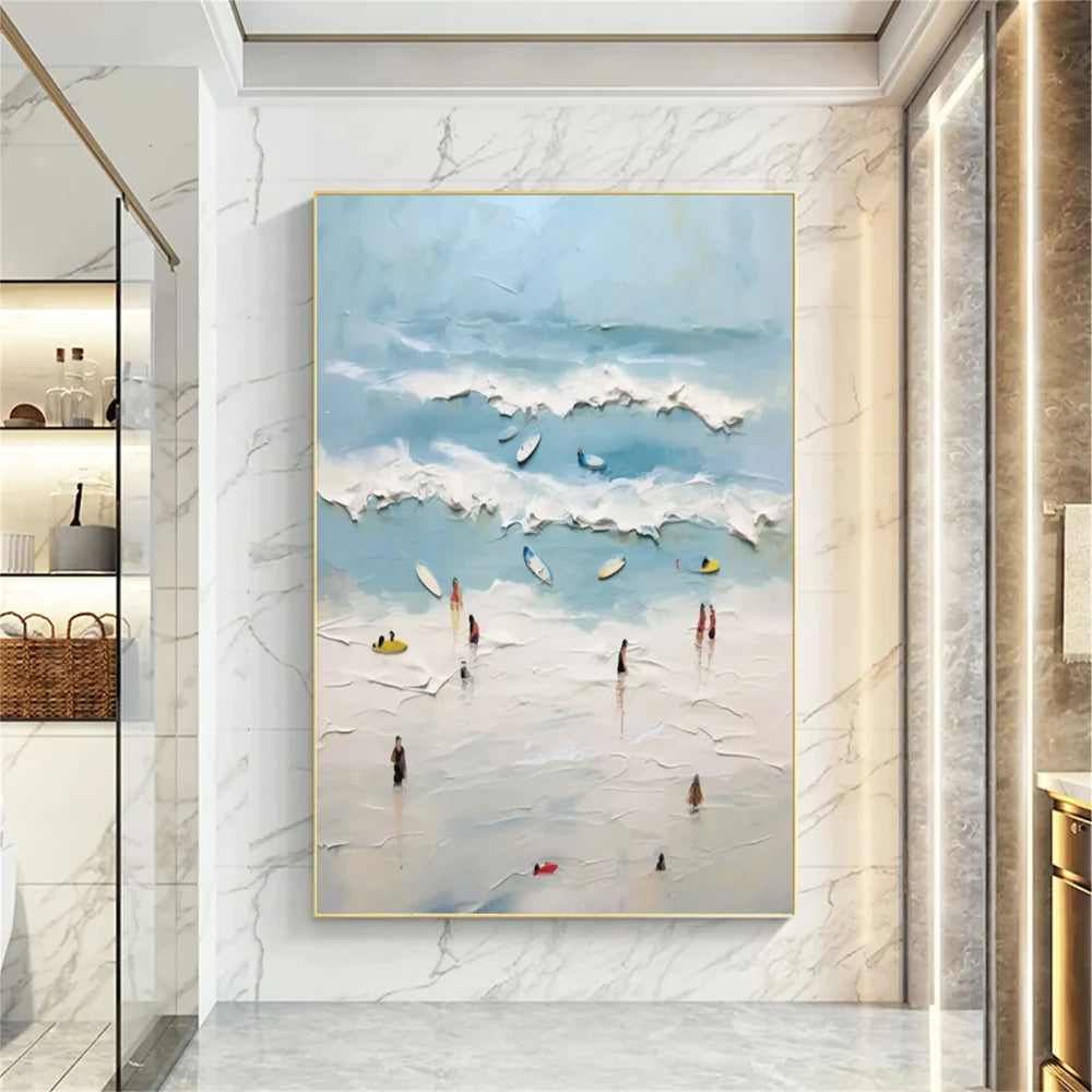 Surfing Sport Art Textured Canvas #PT023