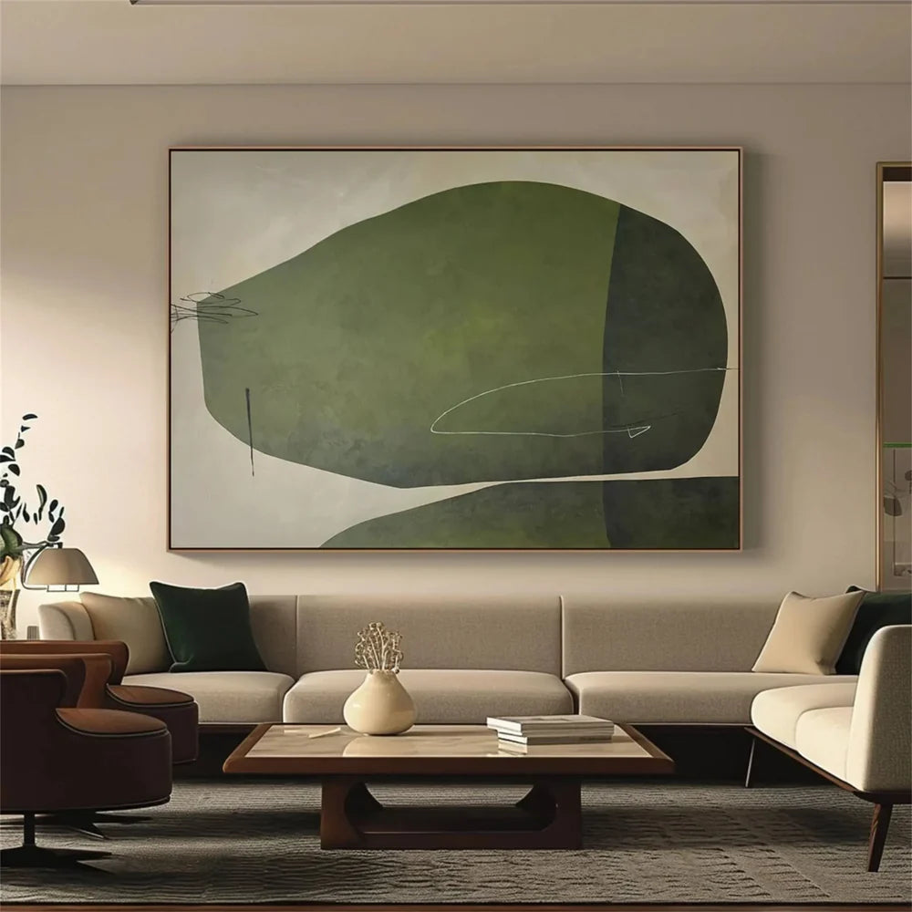 Green Abstract  Wall Art #AT030