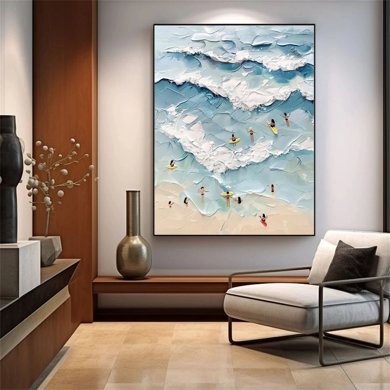 Surfing Sport Art Textured Canvas #PT045