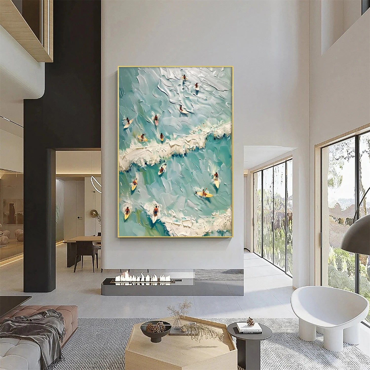 Surfing Sport Art Textured Canvas #PT046