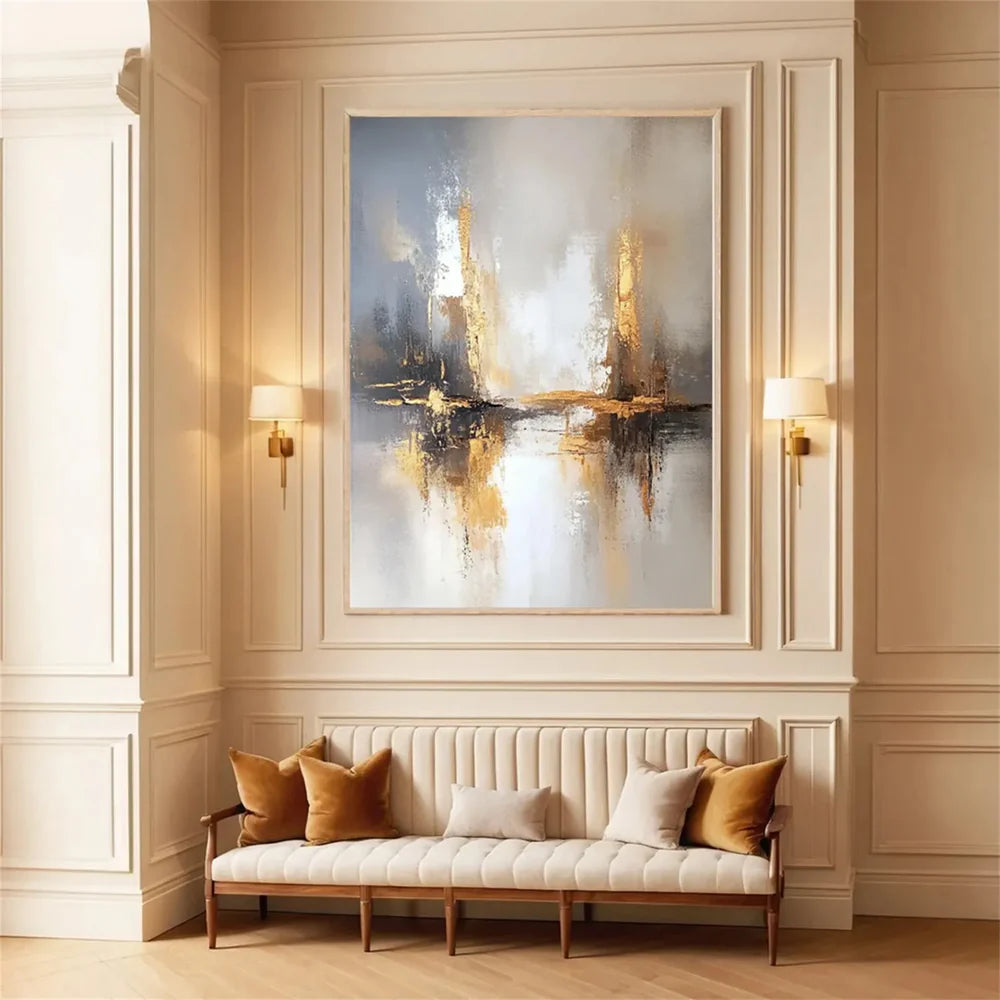 Beige and Brown Abstract Wall Art  #AT108