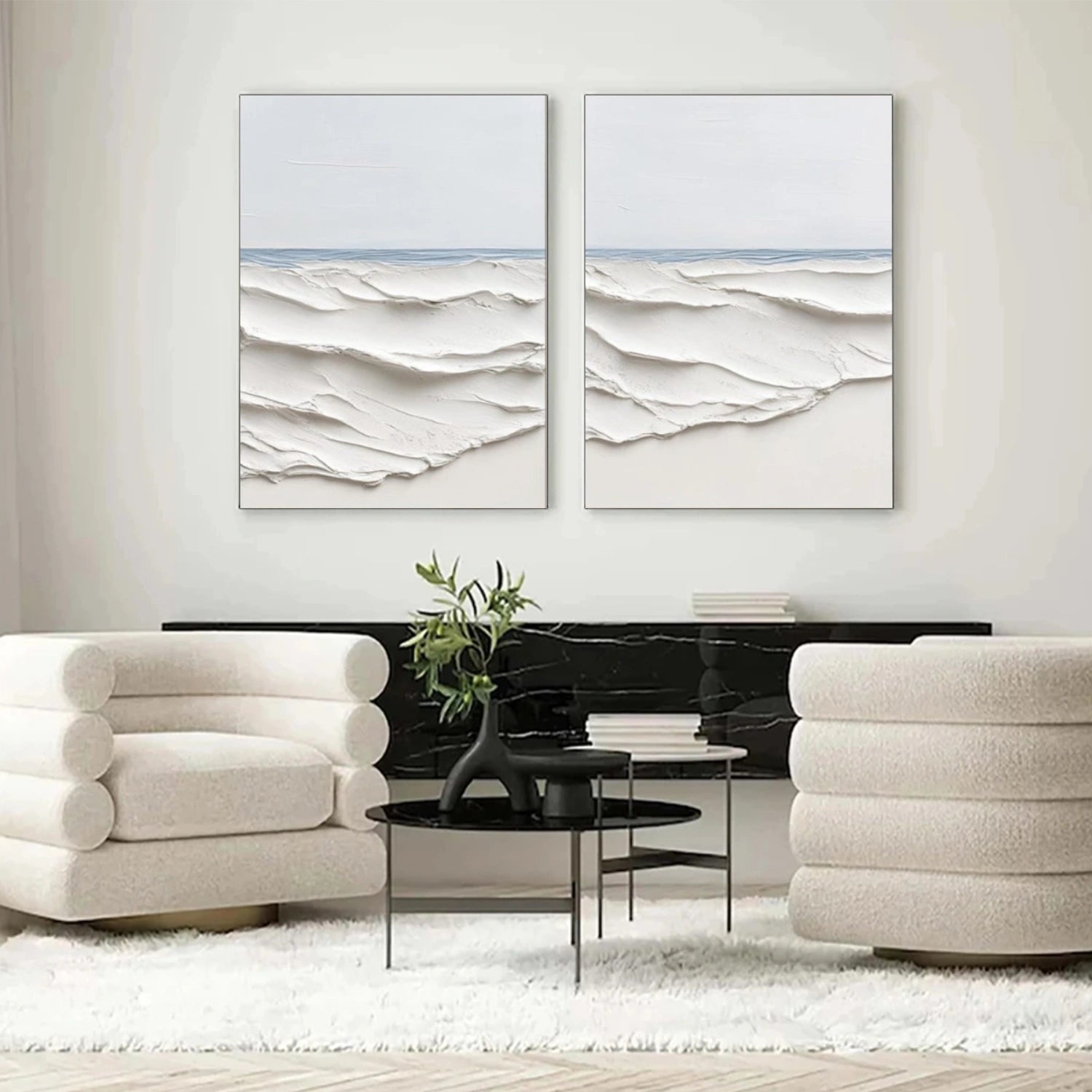 Ocean & Sky Textured Wall Art Set of 2 #MO077