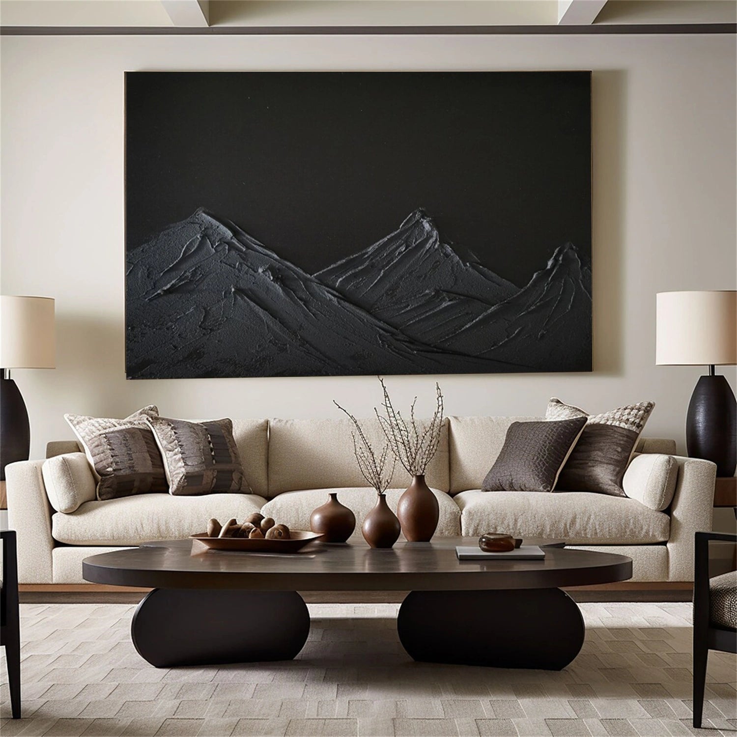 Black Mountain Textured Wall Art #MS037