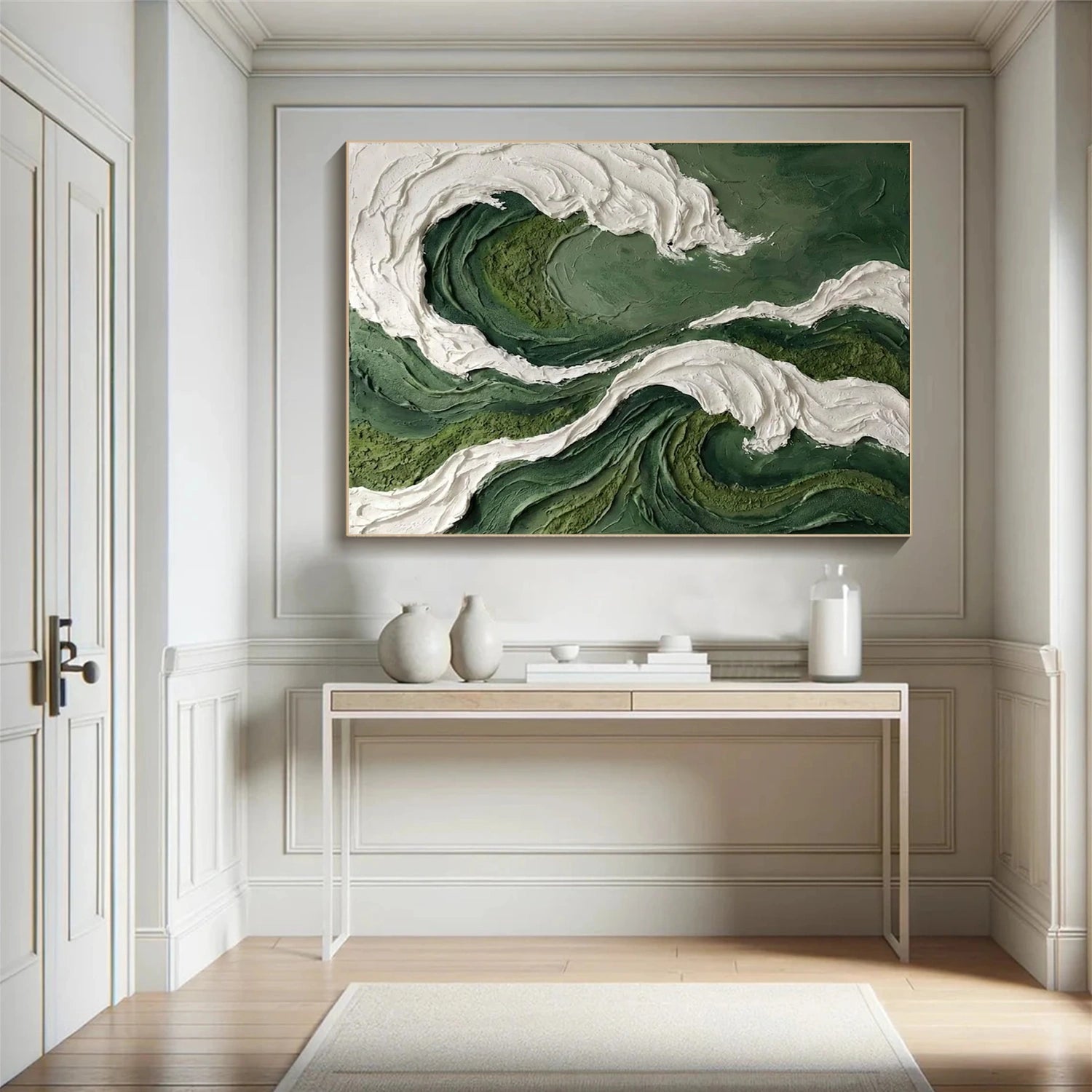 Green Abstract Textured Wall Art #AT156