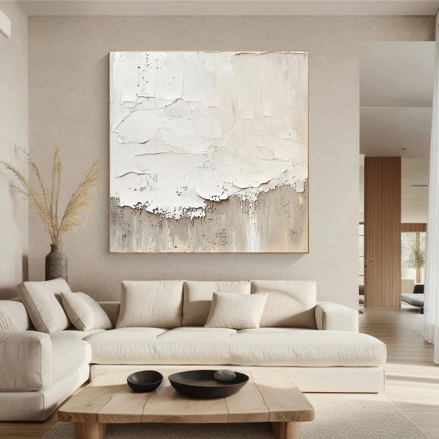 Beige and Brown Abstract Wall Art #AT167