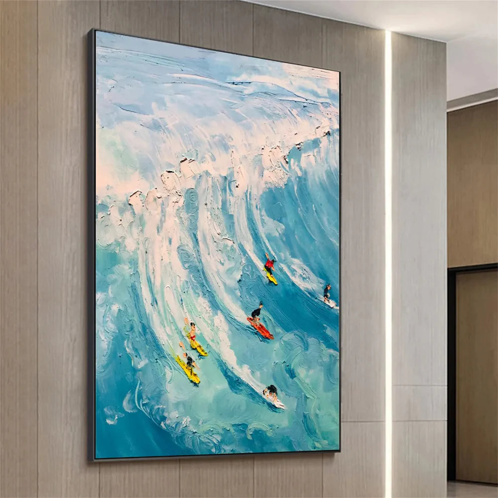 Surfing Sport Art Textured Canvas #PT022