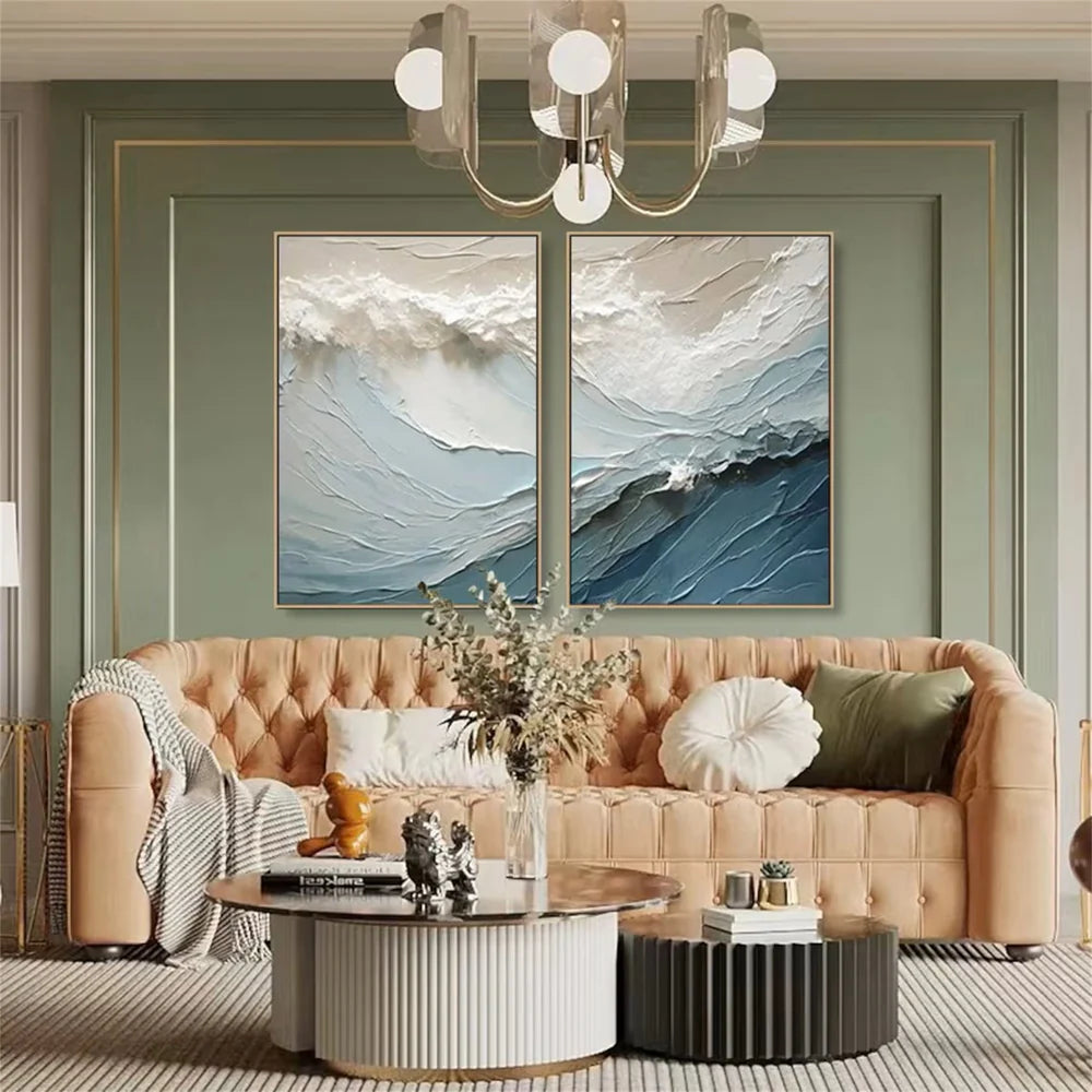 Ocean & Sky Textured Wall Art Set of 2 #MO042