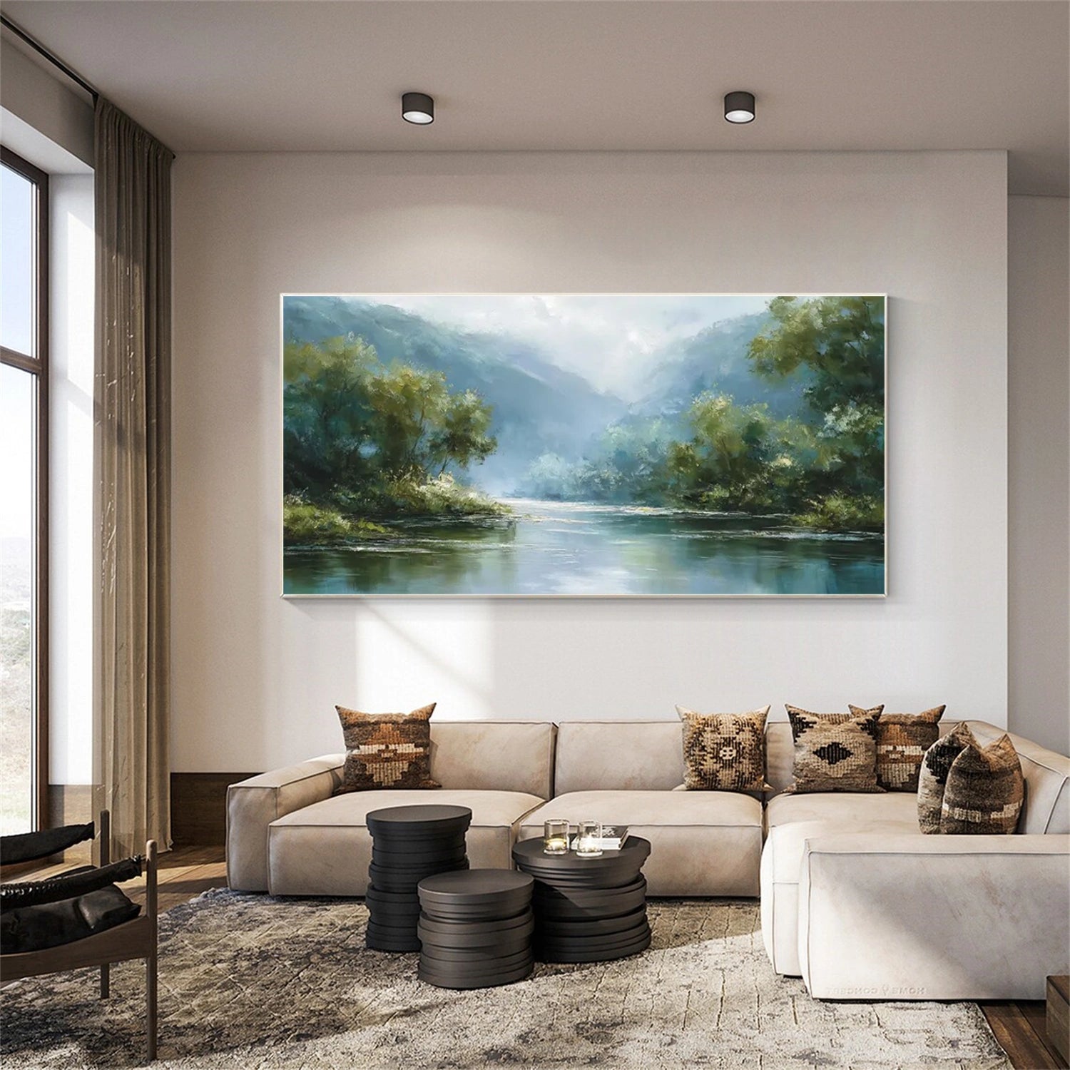 Ocean & Sky Abstract Wall Art #MO089