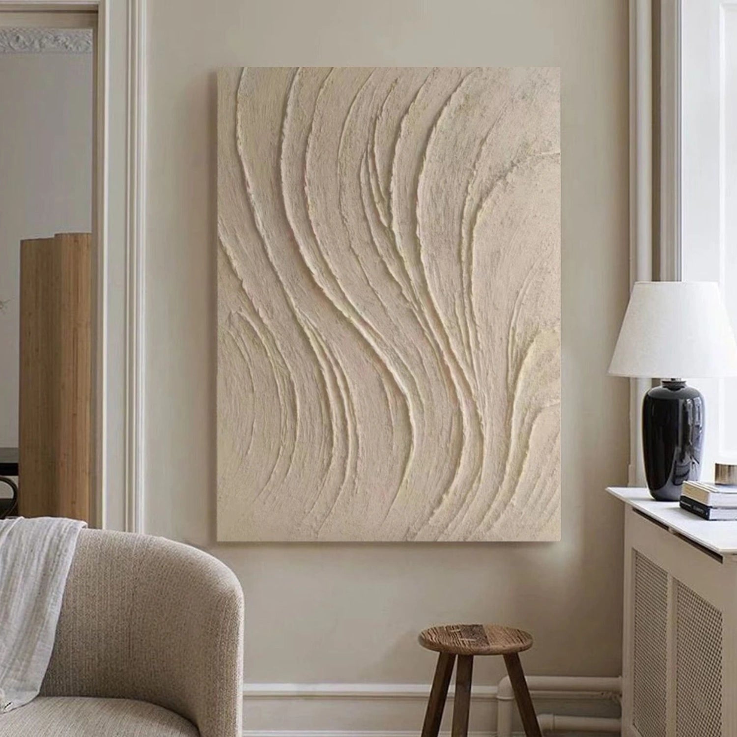Beige Minimalist Textured Wall Art #MT148