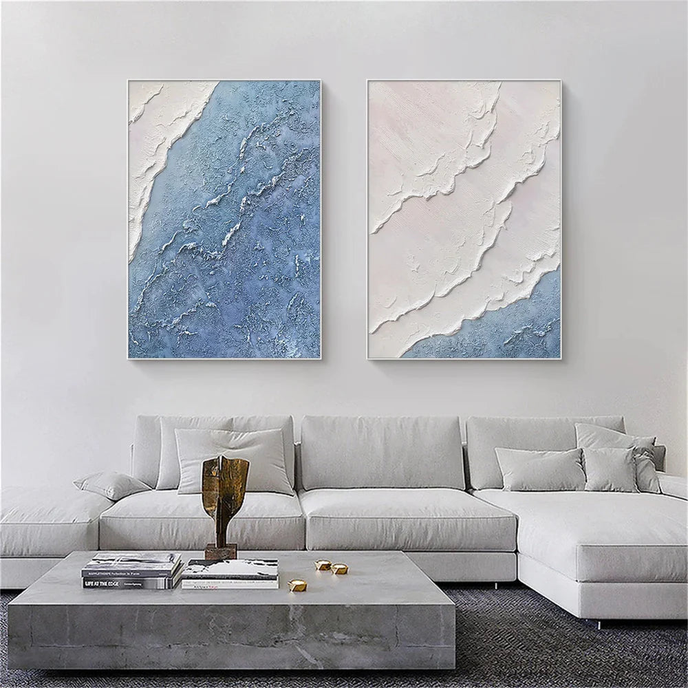 Ocean & Sky Textured Set of 2 Wall Art # MO051
