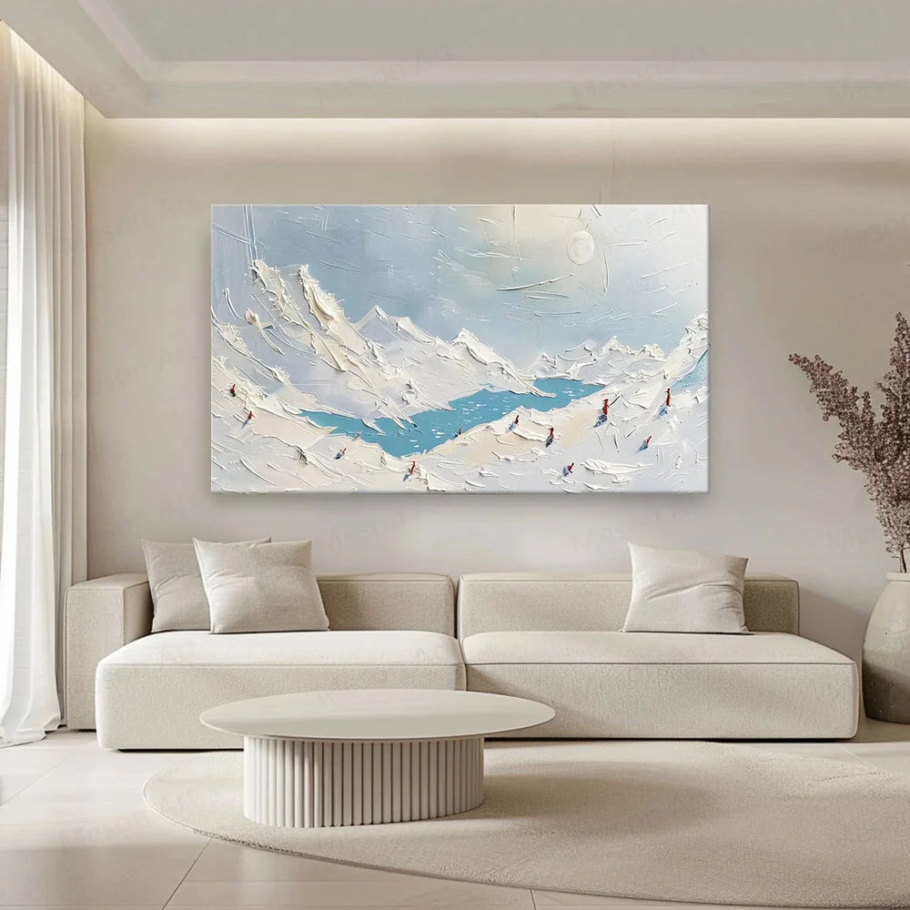 Skiing Sport Art Textured Canvas #PT007
