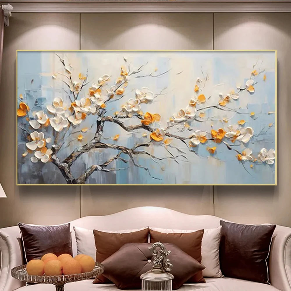 Flower & Tree Textured Abstract Wall Art #SF011