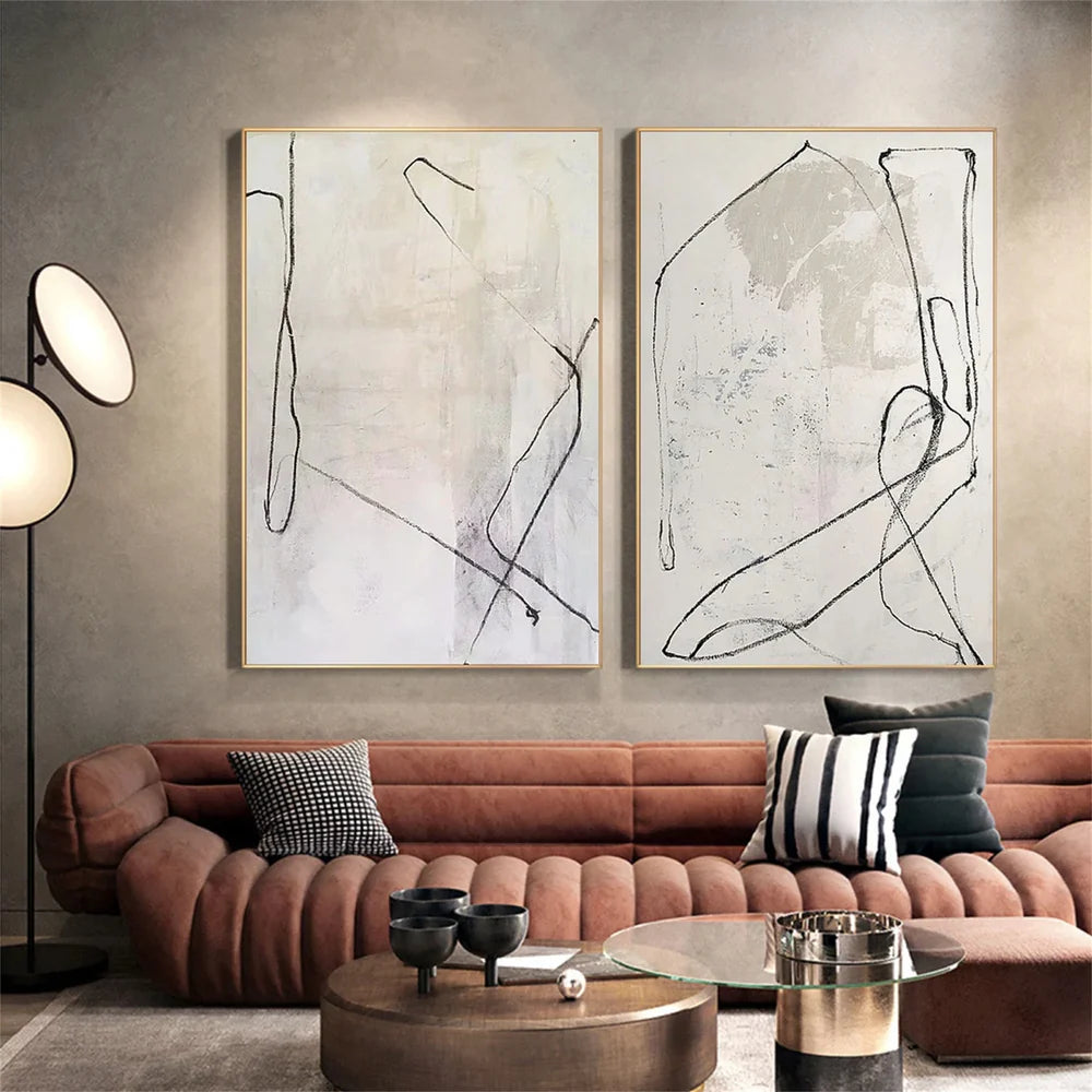 Wabi Sabi Abstract Wall Art Set of 2 #WT010