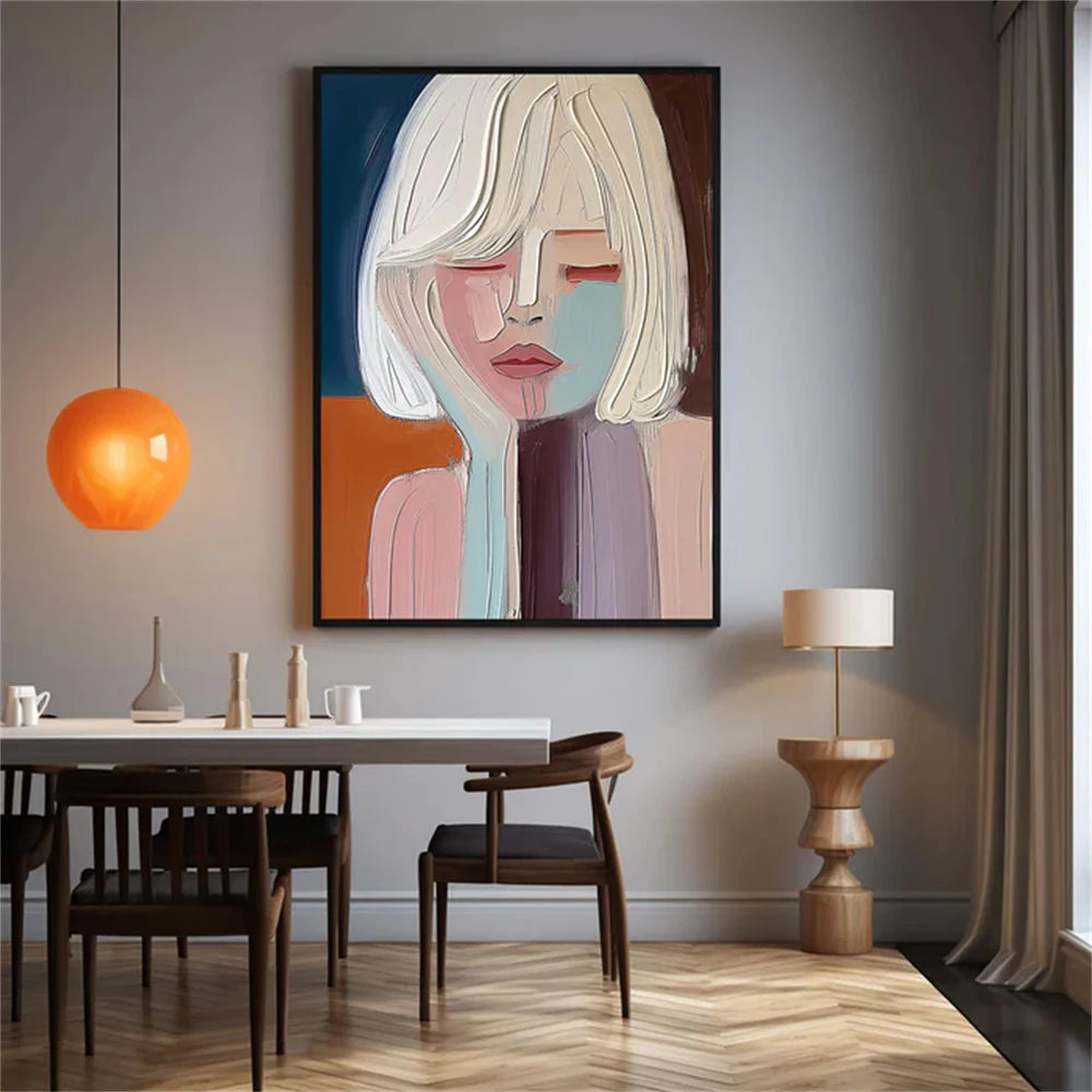 Abstract Portrait Textured Wall Art #PB002
