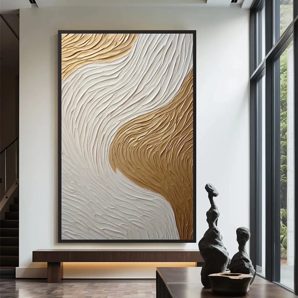 White Minimalist Textured Wall Art #MT129