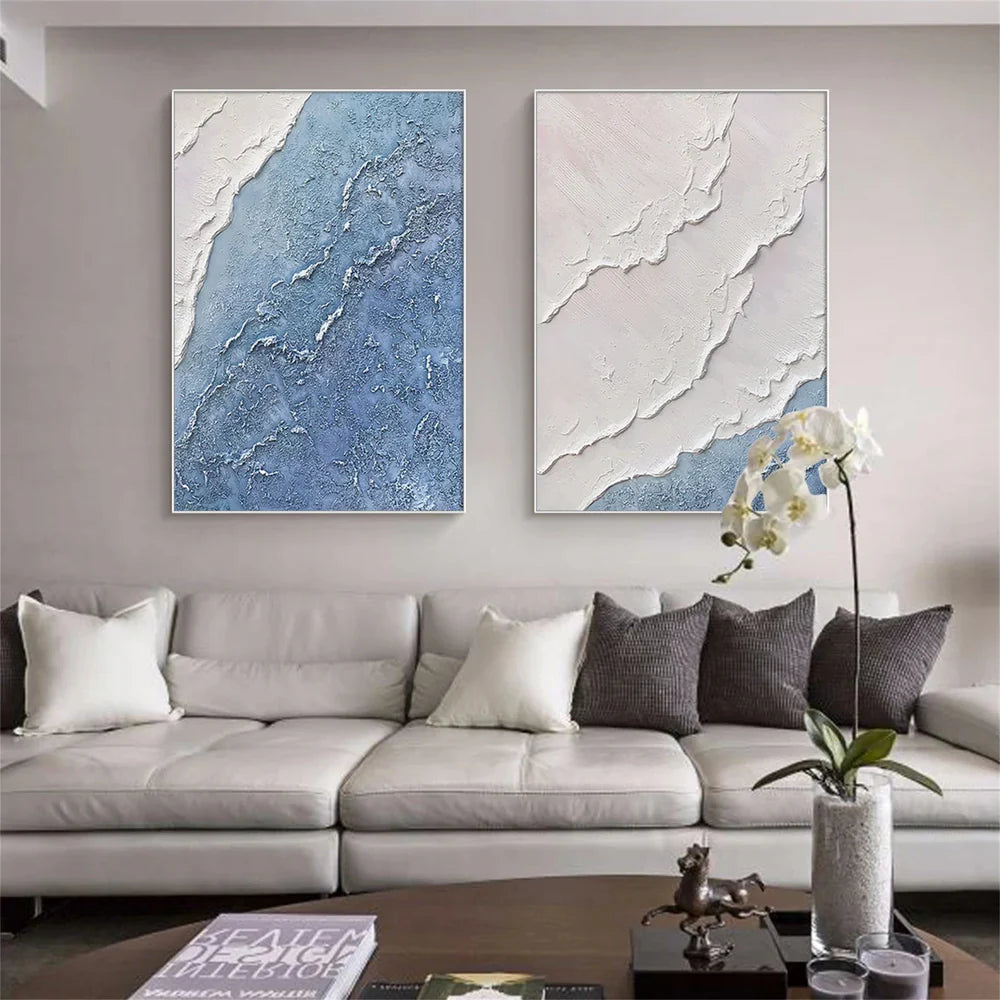 Ocean & Sky Textured Set of 2 Wall Art # MO051